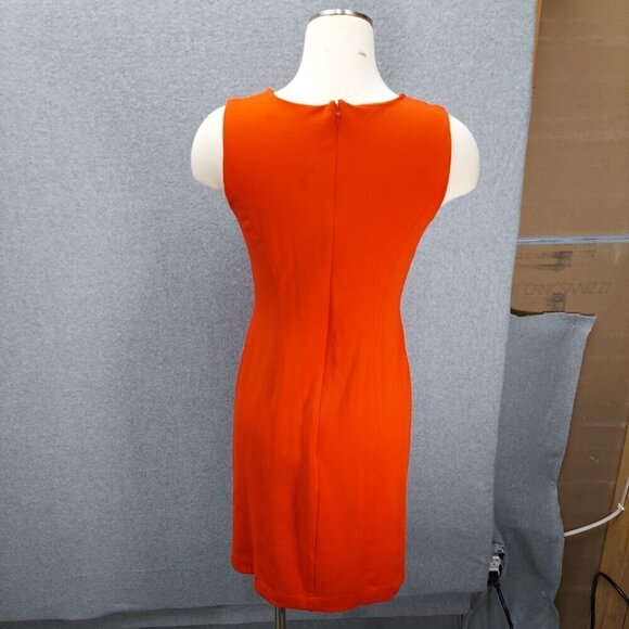 Banana Republic Sleeveless Red Sheath Dress Size 4 Polyester & Spandex Womens - Picture 3 of 7